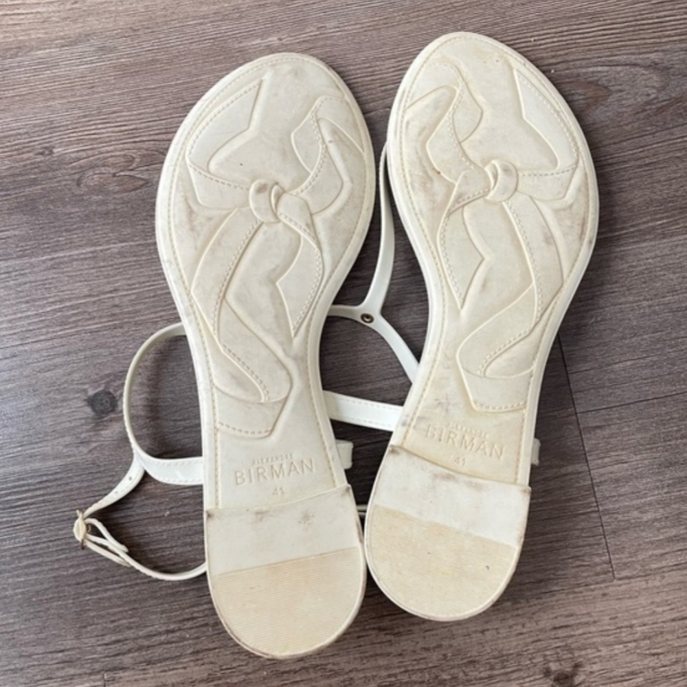 Alexandre Birman Jerry Sandals White Thong T strap Jelly Sandals Size 41 - Picture 3 of 9